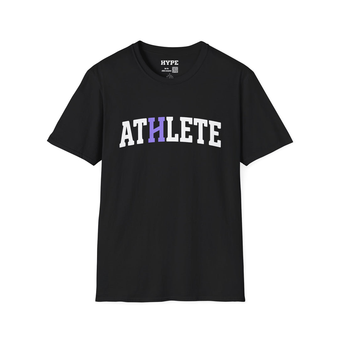 Black shirt with "Athlete" across it